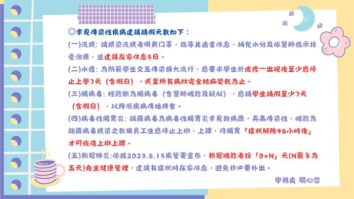 特別感謝四維國小衛生組整理提供。圖片